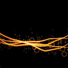 Wall Mural - Blazing futuristic transparent light streaks over black background