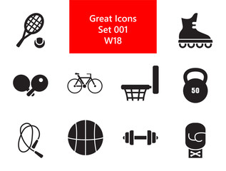 Canvas Print - Gym Simple Icons Set