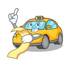 Sticker - With menu taxi character mascot style