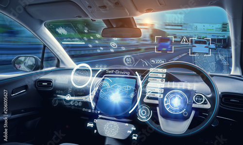 Fotografia  自動運転車のコックピット