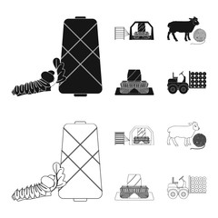 Wall Mural - Cotton, coil, thread, pest, and other web icon in black,outline style. Textiles, industry, gear icons in set collection.