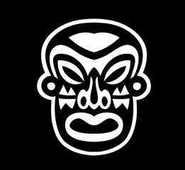 Canvas Print - Black and White Mask Sticker, art vector design