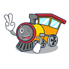 Sticker - Two finger train character cartoon style