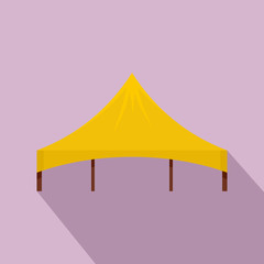 Wall Mural - Yellow tent icon. Flat illustration of yellow tent vector icon for web design