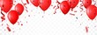 celebration banner with red balloon and confetti