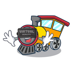 Sticker - Virtual reality train mascot cartoon style