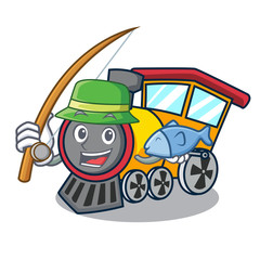 Sticker - Fishing train mascot cartoon style