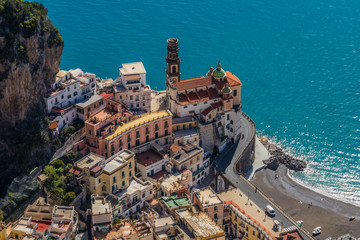 the town of atrani near amalfi italy