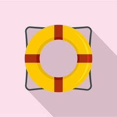 Sticker - Life buoy icon. Flat illustration of life buoy vector icon for web design