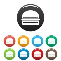 Poster - Burger icon. Simple illustration of burger vector icons set color isolated on white