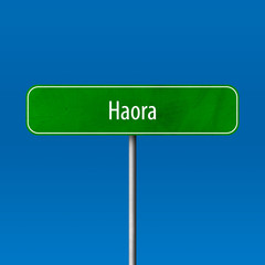 Haora Town sign - place-name sign