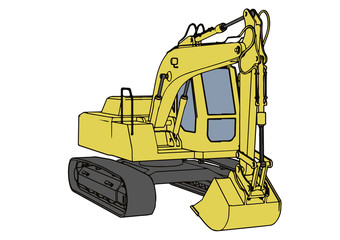 Sticker - machinery excavator vector