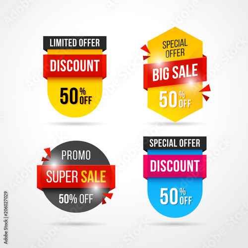 Fotografía Transparent geometric vector banners set