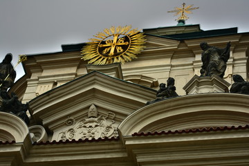 Wall Mural - Prague ancient architecture. Building facade view. Cityscape.