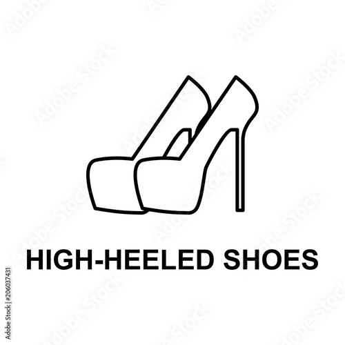 High Heeled Shoes Icon Element Of Women Accessories With
