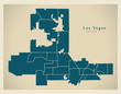 Modern City Map - Las Vegas Nevada city of the USA with neighborhoods
