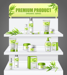 Wall Mural - Promotion Stand cosmetic Products 