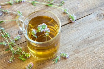 Canvas Print - herbal tea with wild thyme