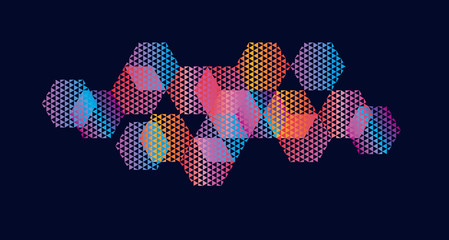 abstract hexagon geometric colorful element