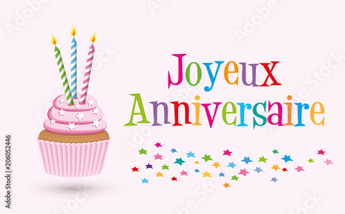 Cupcake Joyeux Anniversaire 3 Stock Vector Adobe Stock Cupcake Joyeux Anniversaire 3 Stock Vector Adobe Stock