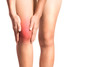 knee sprain or OA knee on white background