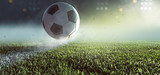 Fototapeta Sport - Fußball springt auf Linie