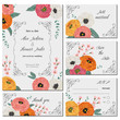 Save the date card with ranunculus and anemone flowers, spiral eucalyptus and alstroemeria. Holiday floral design for wedding invitation. Vintage vector illustration in watercolor style 