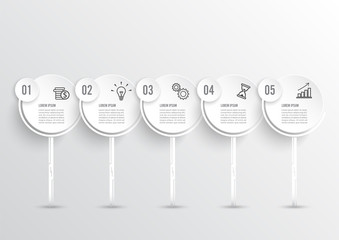 Wall Mural - vector infographic technology design template,integrated circles. business concept with 5 options. v