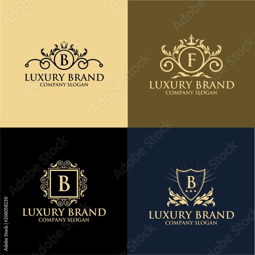 luxury crest logo hotel boutique restaurant vintage logo
