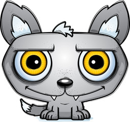 Sticker - Smiling Little Cartoon Wolf