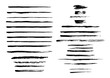 Vector collection of semi-dry brush strokes.