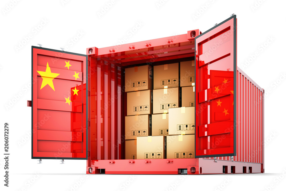 Freight transportation from China, shipment and shipping concept, open ...