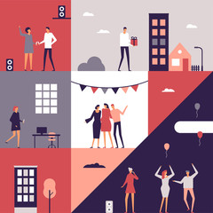 Wall Mural - Party - flat design style conceptual illustration