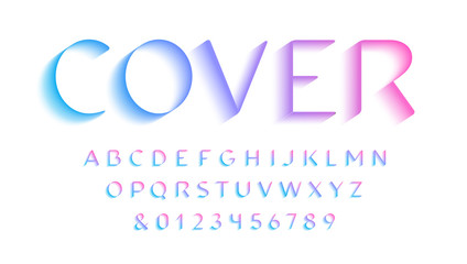 3D font. Vector alphabet with latin letters and numbers.