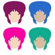 © AnaRosa - Rosto feminino com cabelo comprido colorido