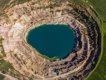 Aerial View Of A Crater Of A Minig Pit