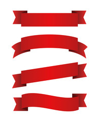Wall Mural - red ribbons set. red banners. vector illustration