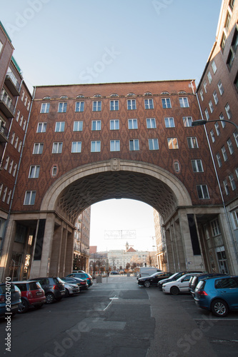Fotografia  Modernes Wohngebäude in der Nähe der Karoly Utca im Zentrum von Budapest, Ungarn