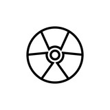 Fototapeta Tęcza - sign of radiation icon. Element of science icon for mobile concept and web apps. Thin line sign of radiation icon can be used for web and mobile