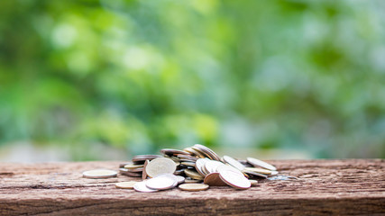 Wall Mural - Investment and financial concept, Close up of stacking coins of growth to profit finance.