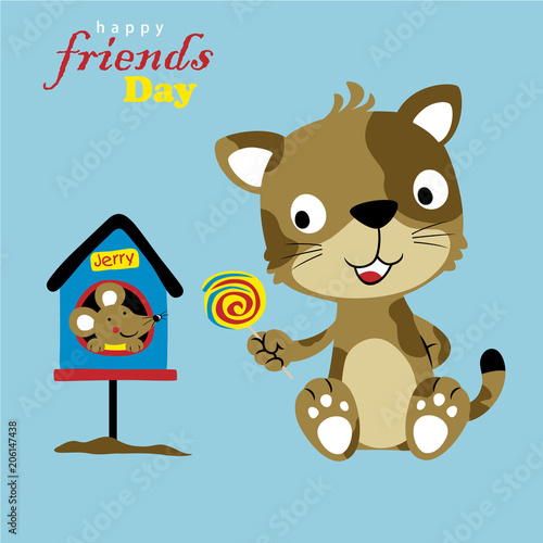 Nice Cat And Mouse The Best Friend Vector Cartoon Illustration Stock Vector Adobe Stock Nice Cat And Mouse The Best Friend Vector Cartoon Illustration Stock Vector Adobe Stock