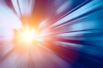 Wall Mural - high speed business tech solution acceleration super fast speedy motion blur of train station abstra
