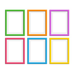 Wall Mural - Colored photo frames set.