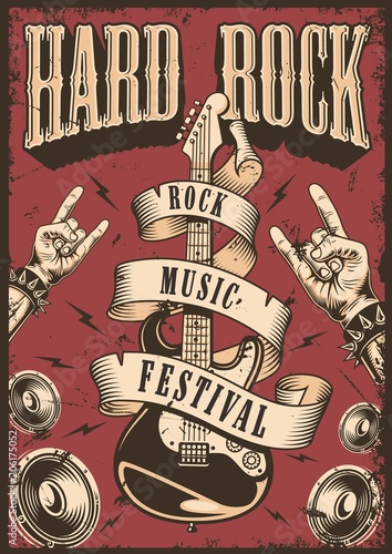 Fototapety Hard Rock  plakat-rock-and-rolla