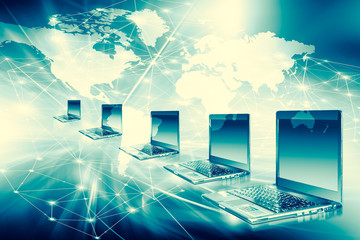 best internet concept of global business from concepts series. computer mobility, internet communica