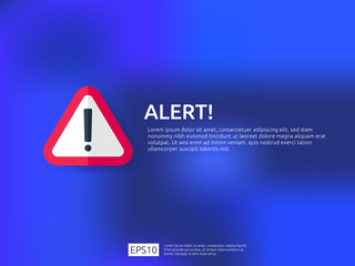 Wall Mural - attention warning alert sign banner with exclamation mark symbol. concept for danger on Internet, technology, VPN Security protection. Background vector illustration.