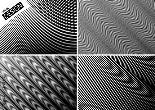 Cover Design Collection in Halftone Gradients - Geometric Background Template...