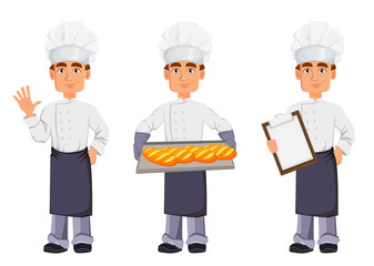 Poster - Handsome baker in professional uniform