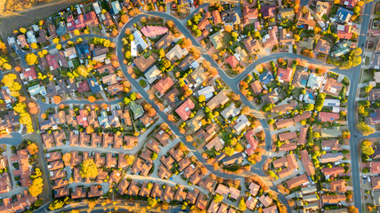 Wall Mural - Aerial view of a typical Australian suburb