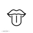 tongue, lips icon vector